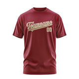 Custom Crimson Red Light Khaki T-Shirt
