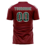 Custom Crimson Red Blue Green Soccer Jersey