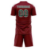 Custom Crimson Red Blue Green Soccer Set