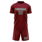 Custom Crimson Red Blue Green Soccer Set