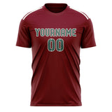 Custom Crimson Red Blue Green Soccer Jersey