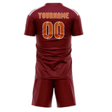 Custom Crimson Red Orange Soccer Set