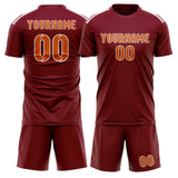 Custom Crimson Red Orange Soccer Set