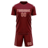 Custom Crimson Red Copper Rose Soccer Set