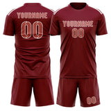 Custom Crimson Red Copper Rose Soccer Set