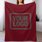 Custom Crimson Dark Gray Blanket