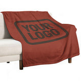 Custom Coral Red Brown Blanket