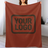 Custom Coral Red Brown Blanket
