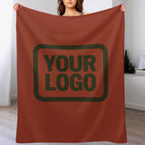 Custom Coral Red Dark Olive Blanket