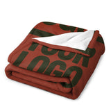 Custom Coral Red Dark Olive Blanket
