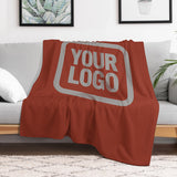 Custom Coral Red Gray Blanket