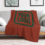 Custom Coral Red Moss Green Blanket