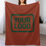 Custom Coral Red Moss Green Blanket