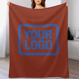 Custom Coral Red Sky Blue Blanket