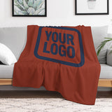 Custom Coral Red Navy Blue Blanket