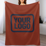 Custom Coral Red Navy Blue Blanket