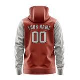 Custom Coral Red Gray Hoodie 1616040416B31704