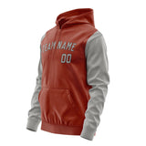 Custom Coral Red Gray Hoodie 1616040416B31704