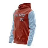 Custom Coral Red Light Blue Hoodie 1616080816B31708