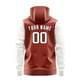 Custom Coral Red White Hoodie 1616181816B31718