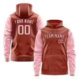 Custom Coral Red Light Pink Hoodie