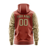 Custom Coral Red Light Khaki Hoodie 1616252516B31725