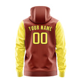 Custom Coral Red Light Yellow Hoodie 1616262616B31726