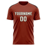 Custom Coral Red Cream Soccer Jersey
