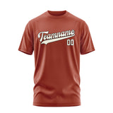 Custom Coral Red Cream T-Shirt