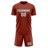 Custom Coral Red Cream Soccer Set