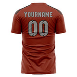 Custom Coral Red Gray Soccer Jersey