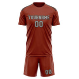 Custom Coral Red Gray Soccer Set