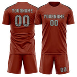 Custom Coral Red Gray Soccer Set