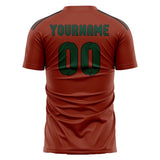 Custom Coral Red Green Soccer Jersey