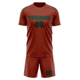 Custom Coral Red Green Soccer Set