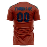 Custom Coral Red Blue Soccer Jersey