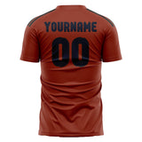 Custom Coral Red Navy Soccer Jersey