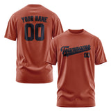 Custom Coral Red Navy T-Shirt