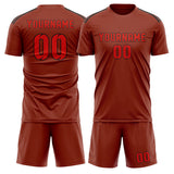 Custom Coral Red Orange Red Soccer Set