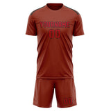 Custom Coral Red Red Soccer Set