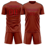 Custom Coral Red Red Soccer Set