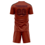 Custom Coral Red Crimson Red Soccer Set