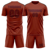 Custom Coral Red Crimson Red Soccer Set
