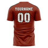 Custom Coral Red White Soccer Jersey