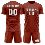 Custom Coral Red White Soccer Set