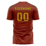 Custom Coral Red Yellow Soccer Jersey