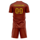 Custom Coral Red Yellow Soccer Set