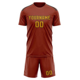 Custom Coral Red Yellow Soccer Set