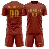 Custom Coral Red Yellow Soccer Set
