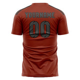 Custom Coral Red Dark Grey Soccer Jersey